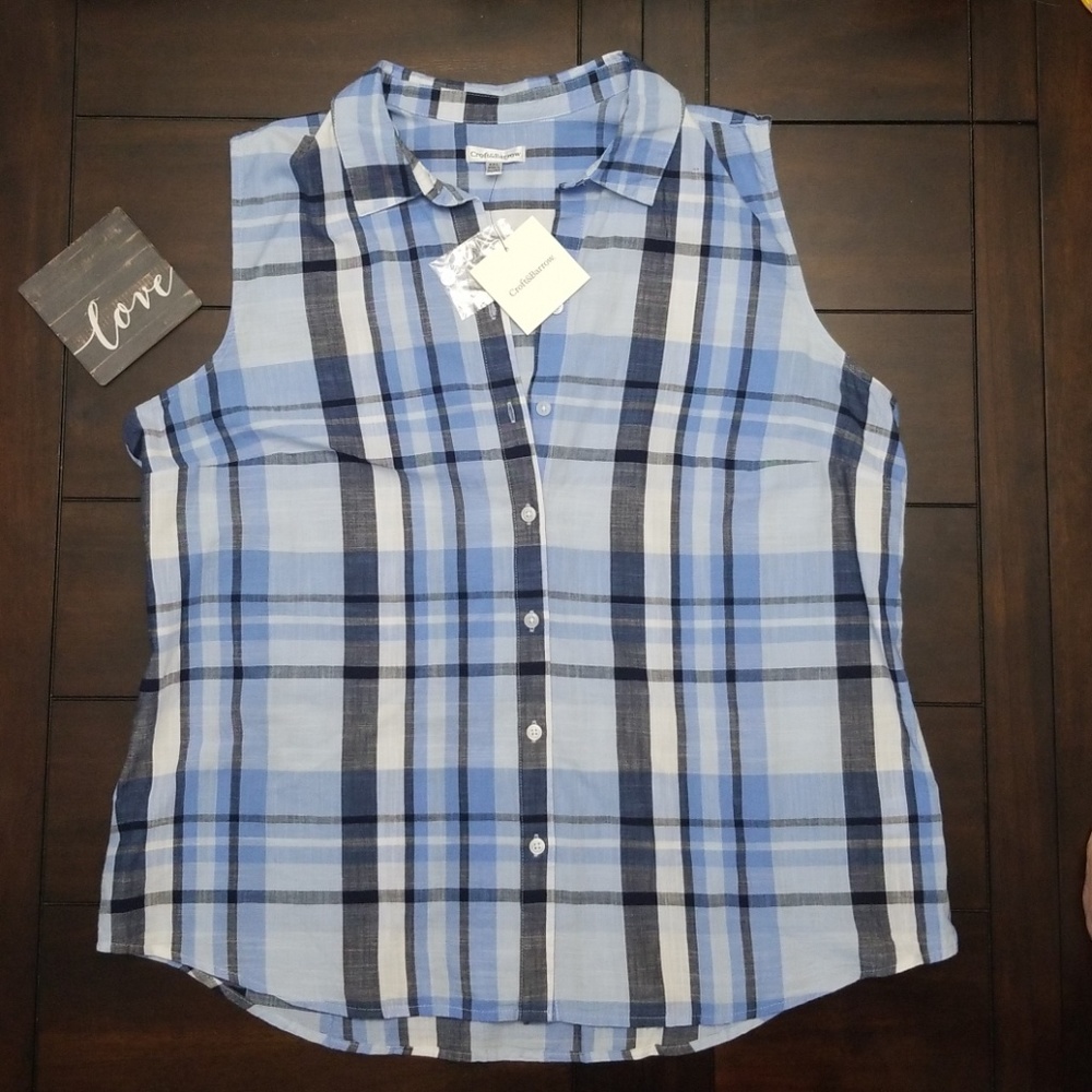 Croft & Barrow (NWT) sleeveless button down top